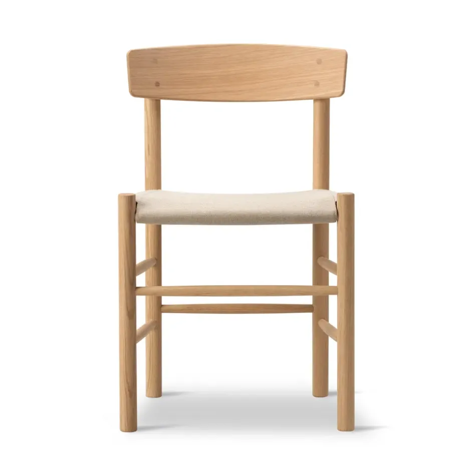 Chaise J39, Chêne huilé clair-canvas naturel