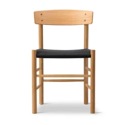 Chaise J39, Chêne huilé-noir canvas
