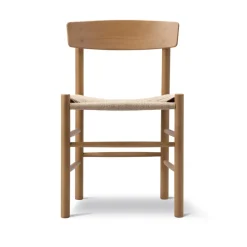 Chaise J39, Vintage laqué-tressé naturel