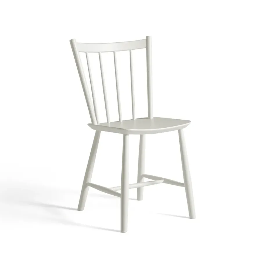 Chaise J41, White lacquered beech