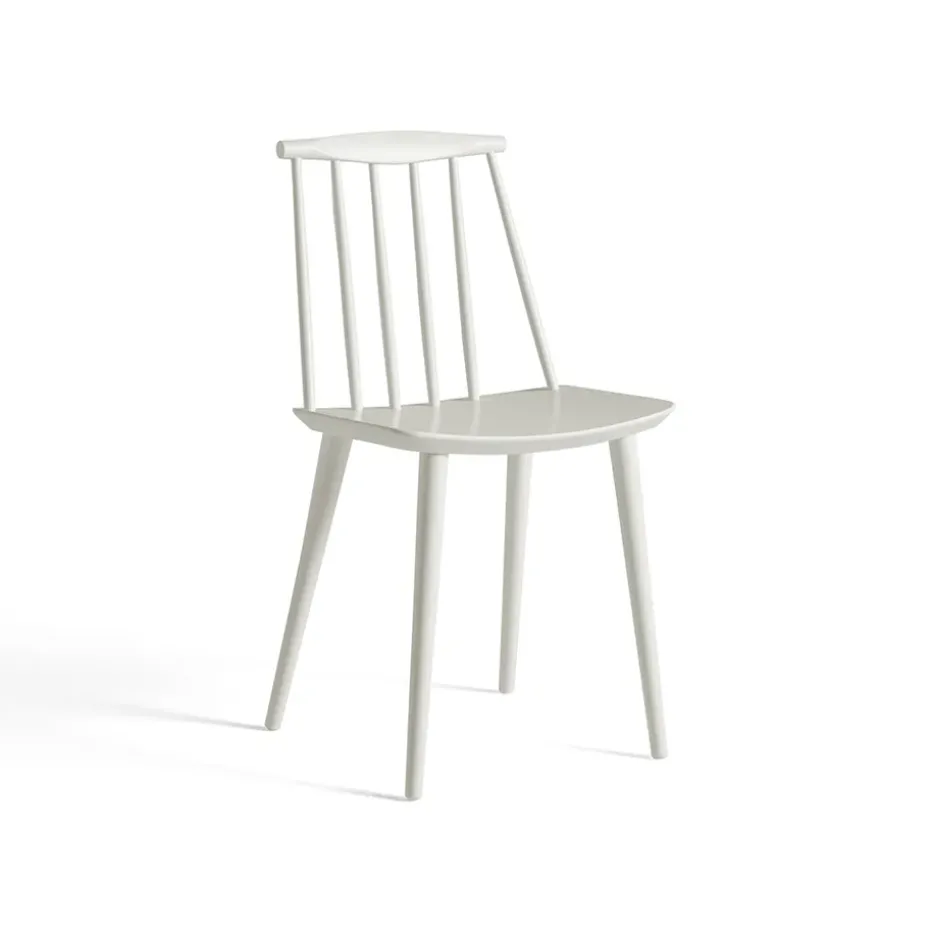 Chaise J77, White lacquered beech