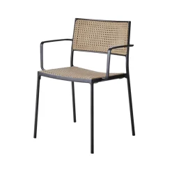Chaise Less avec accoudoirs, Natural-support lava grey
