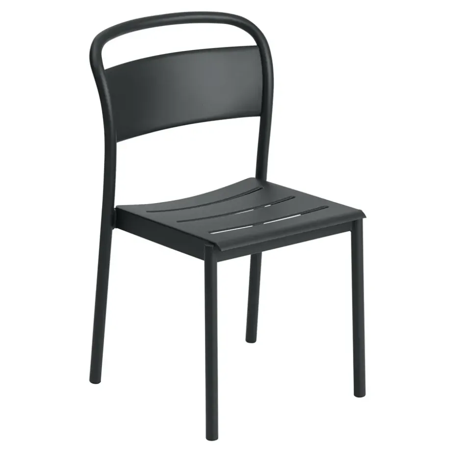 Chaise Linear steel side chair, Black