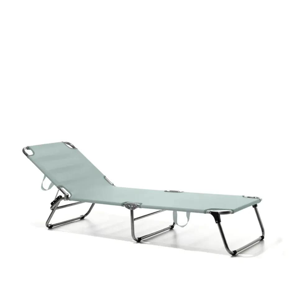 Chaise longue Amigo, Tissu sage green-aluminium