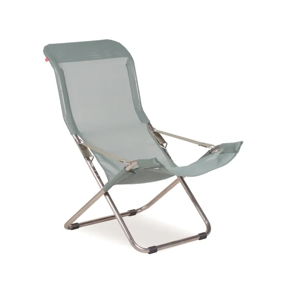 Chaise longue Fiesta, Sage green-support en aluminium