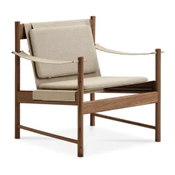 Chaise longue HB, Chêne huilé fumé-toile nature