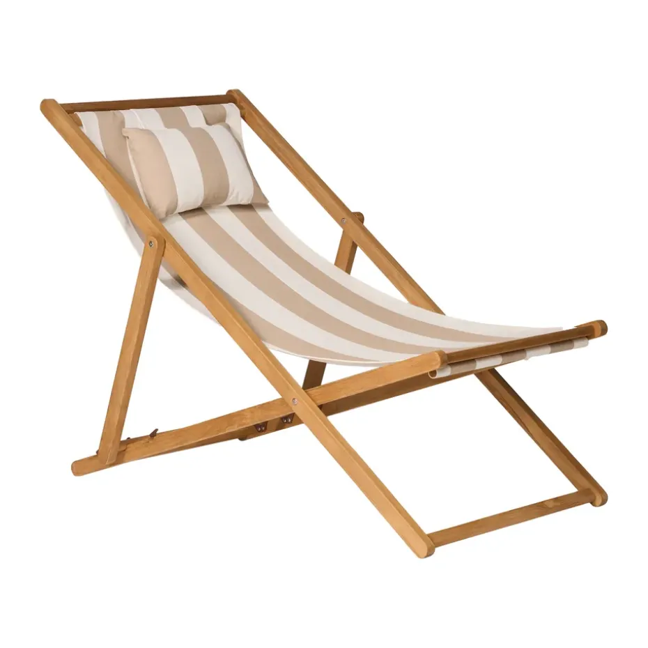 Chaise longue Lyckesand, Teak-beige