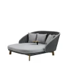 Chaise longue Peacock Weave, Cane-Line Natté grey/light grey, incl. coussins light grey & table