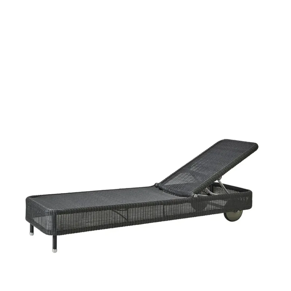 Chaise longue Presley weave, Graphite