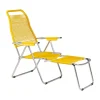Chaise longue Spaghetti avec repose‑pieds, Jaune