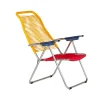 Chaise longue Spaghetti sans repose-pieds, Multi-support en aluminium-jaune