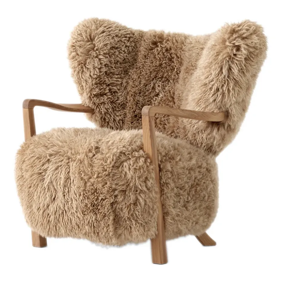 Chaise longue Wulff ATD2 fauteuil, Chêne huilé-Miel peau de mouton