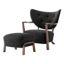Chaise longue Wulff ATD2 fauteuil et pouf ATD3, Noyer huilé-Hallingdal