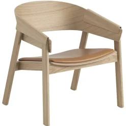Chaise lounge Cover cuir, Cognac-chêne