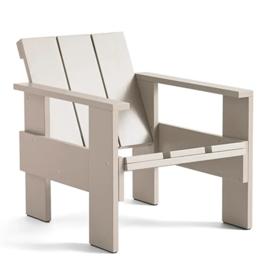 Chaise lounge Crate en pin laqué, London fog