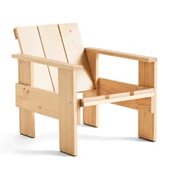 Chaise lounge Crate en pin laqué, Natural