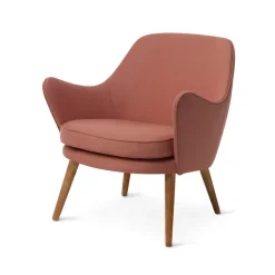 Chaise lounge Dwell, Hero 511 blush-pieds en chêne fumé