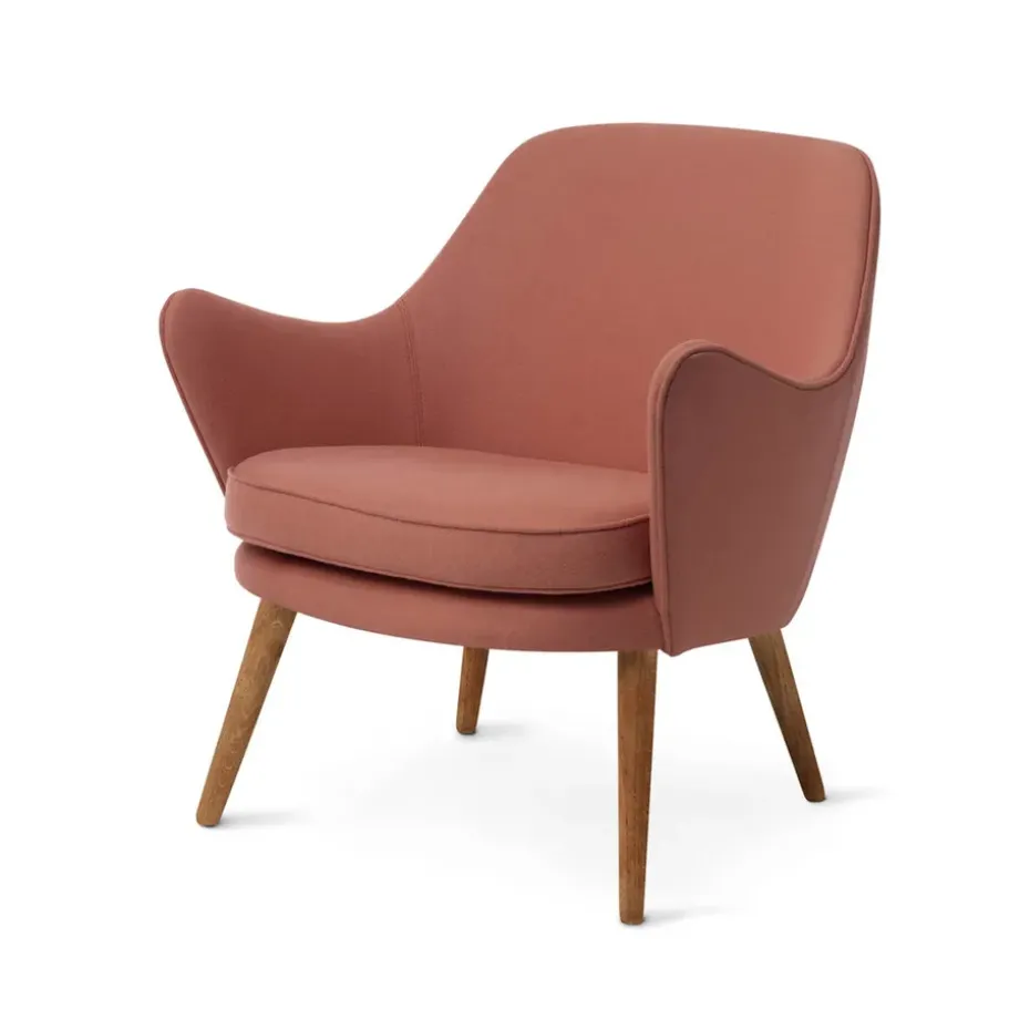 Chaise lounge Dwell, Hero 511 blush-pieds en chêne fumé