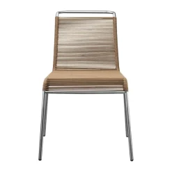 Chaise M20 Teglgård Cord Chair, Brown mixed-stainless steel
