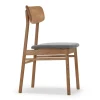 Chaise Prima Vista en chêne huilé, Tissu blues 9202 marron-beige