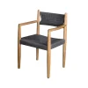 Chaise Royal, Dark grey, teak