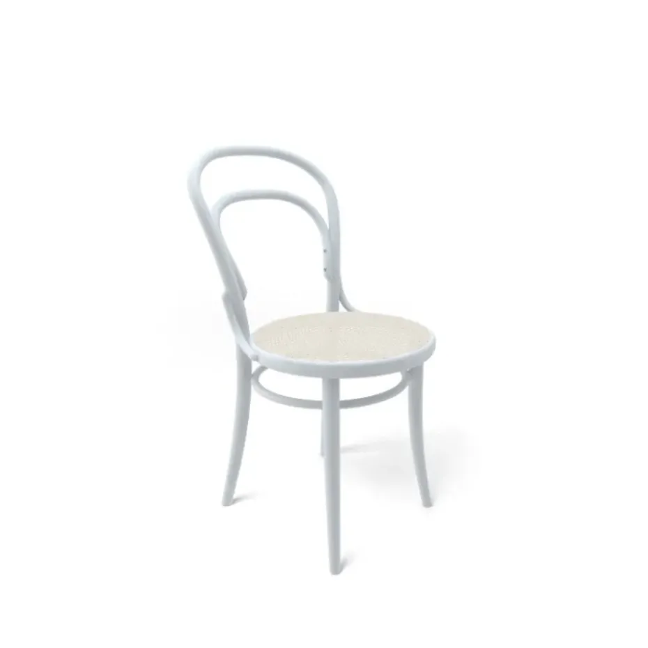 Chaise Ton no.14, Blanc B20-New Assise en rotin