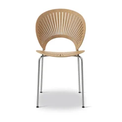 Chaise Trinidad 3398, Chêne huilé, acier inoxydable brossé