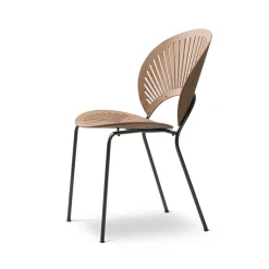 Chaise Trinidad 3398, Chêne verni clair, pieds noirs