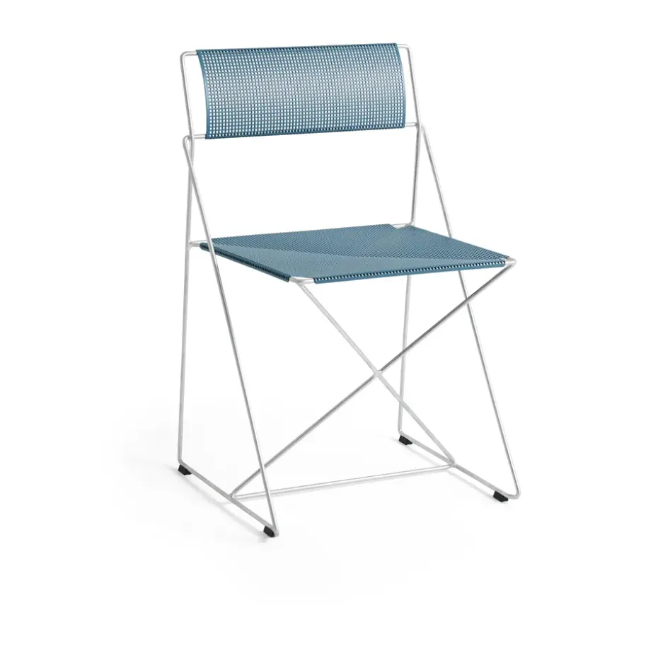 Chaise X-Line Indoor Outdoor, Powder blue-hot galvanised