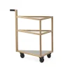 Chariot de service Move, chêne huilé blanc, big, marbre marquina, verre