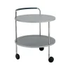 Chariot de service Trolley Round, gris clair, structure chromée