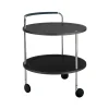 Chariot de service Trolley Round, gris foncé, structure chromée