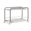 Chariot Tension, Tapis en cuir beige et chrome