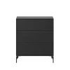 Commode Carry, black 05, pieds noirs laqués