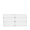 Commode double Vidja, laqué blanc, 6 tiroirs