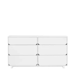 Commode double Vidja, laqué blanc, 6 tiroirs