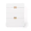 Commode Frame High, white, cuir natural