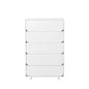 Commode haute Vidja, laqué blanc, 5 tiroirs