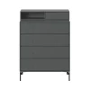 Commode Keep, Anthracite 04-pieds laqués noirs