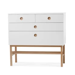 Commode Keep, blanc, structure en chêne huilé blanc