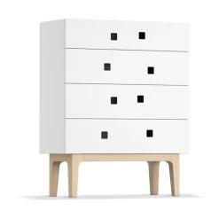 Commode Peep B3, blanc, chêne pigmenté blanc