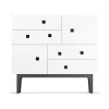 Commode Peep B1, blanc, laqué noir