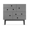 Commode Peep B1, slate grey, laqué noir
