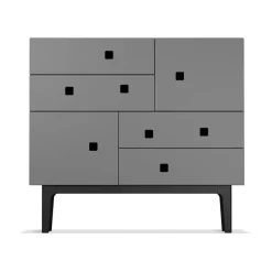 Commode Peep B1, slate grey, laqué noir