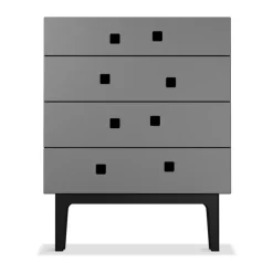 Commode Peep B3, slate grey, laqué noir