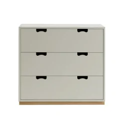 Commode Snö A3, light grey, support en chêne