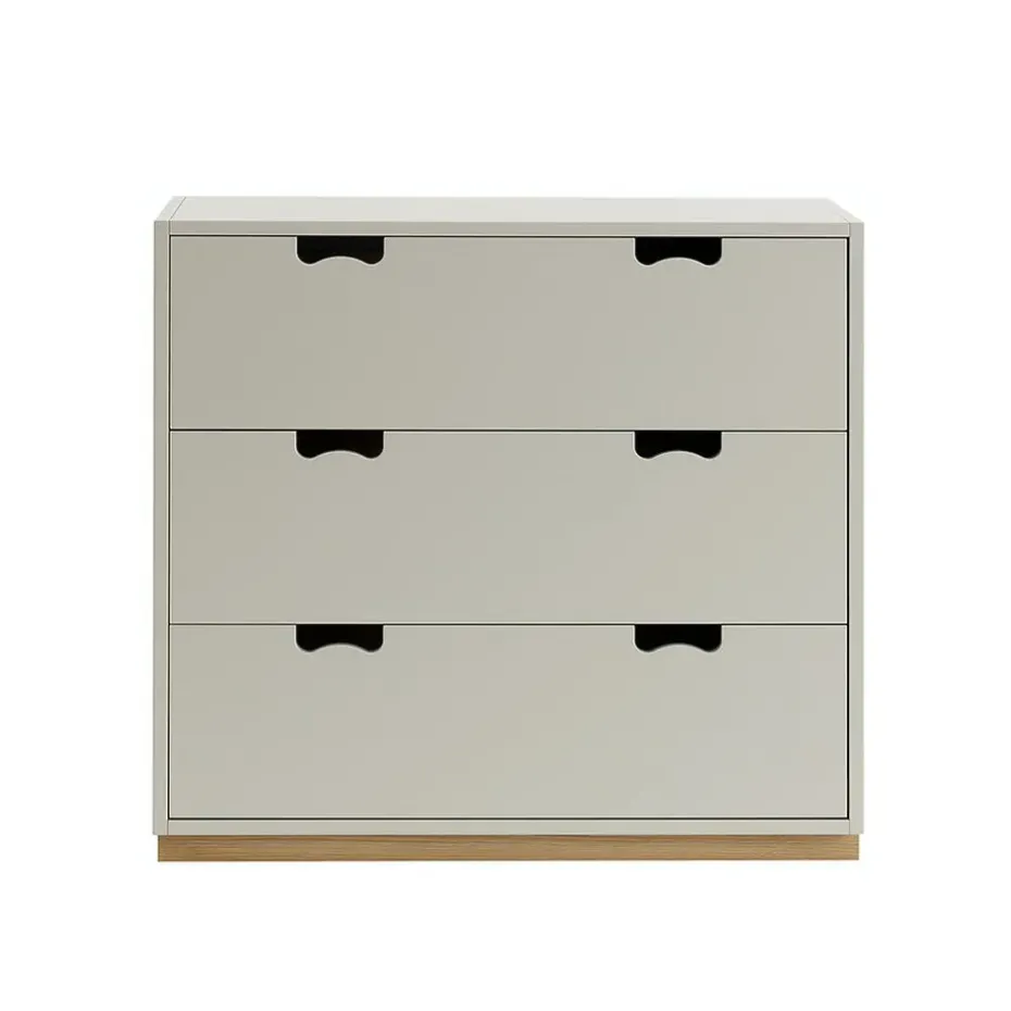 Commode Snö A3, light grey, support en chêne