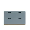 Commode Snö A2, nordic blue, support en chêne