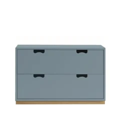 Commode Snö A2, nordic blue, support en chêne