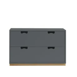 Commode Snö A2, storm grey, support en chêne